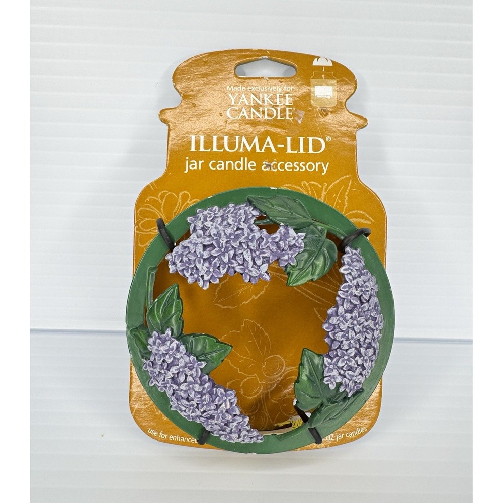 Yankee Candle ILLUMA-LID Floral Metal Jar Candle Topper Green Purple 1139787